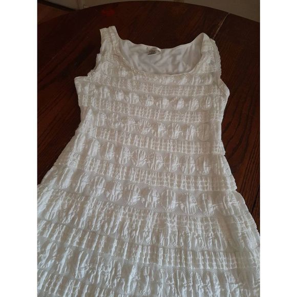 Sophie Max Cream Smocked Tiered Mini Dress - Picture 5 of 8